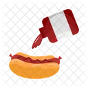 Hot dog with sauce  Icon