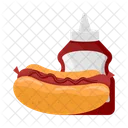 Hot dog with sauce  Icon