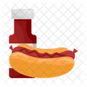 Hot dog with sauce  Icon