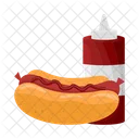 Hot dog with sauce  Icon