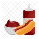 Hot dog with sauce  Icon