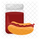 Hot dog with sauce jar  Icon