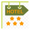 Hotel Sign Board Stars Icon