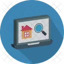 House Search Magnifying Glass Real Estate Icon