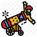 Human Cannon Circus Fairground Icon