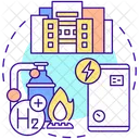 Hydrogen in buildings  Icon