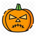 Infeliz Calabaza Halloween Icono