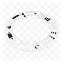 Graficos Cuadros Informes En Circulos Datos Analiticos Icono