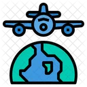 Airplane World Flight Icon