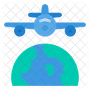 Airplane World Flight Icon