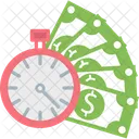 Investment Time Time Is Money Banknotes Icon