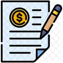 Invoice Inscription Signing Icon