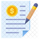 Invoice Inscription Signing Icon