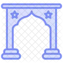 Islamic Door Duotone Line Icon 아이콘