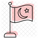 Islamic Flag Color Shadow Thinline Icon 아이콘