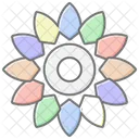 Islamic Rosette Lineal Color Icon アイコン