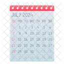 July Jul Calendar Icon