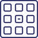 키패드 9 개의 사각형 다이얼 패드 아이콘