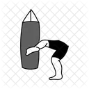 Black Monochrome Kick Boxing Illustration Kick Boxing Sport アイコン