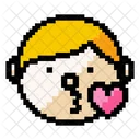 Boy Face Kiss Icon