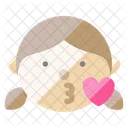 Girl Face Kiss Icon