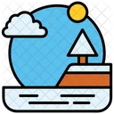 Lake Lagoon Landscape Icon