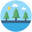 Lake Landscape Scenery Icon