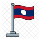 Laos Bandeira Pais Ícone