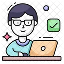 Laptop User Freelancer Remote Worker Icon