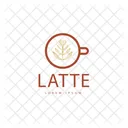 Latte Logo Hot Coffee Latte Logomark Icon