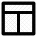 Website Layout Half Vertical Top Wireframe Icon