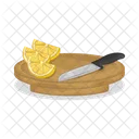 Lemon on cutting board  Icon