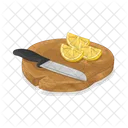 Lemon on cutting board  Icon