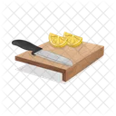 Lemon on cutting board  Icon