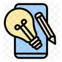 Lightbulb Mobile Pencil Icon