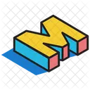 3 D M 3 D Letter 3 D Alphabet Icon