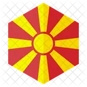 Macedonia Pais Bandera Icono