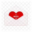 Mail I Miss You Two Heart Favorite Icon