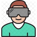 Man With Virtual Reality  Icon