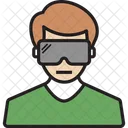 Man With Virtual Reality  Icon