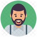 Bartiger Mann Hipster Mannlicher Avatar Symbol