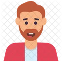 Bartiger Mann Hipster Mannlicher Avatar Symbol