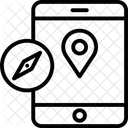 Mapa Movil Direccion Del Telefono Brujula Del Telefono Icono