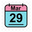 March Calendar Date Icon