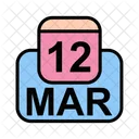 March Calendar Date Icon