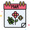 March Calendar Date Icon