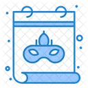 Mardi Gras Mask Date Icon