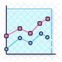 Marked Line Chart Stacked Marked Line Graph Line Chart アイコン