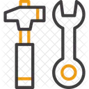 Martelo E Chave Inglesa Ferramentas Ferramentas Manuais Ícone