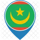 Mauritanie Drapeau Monde Icône